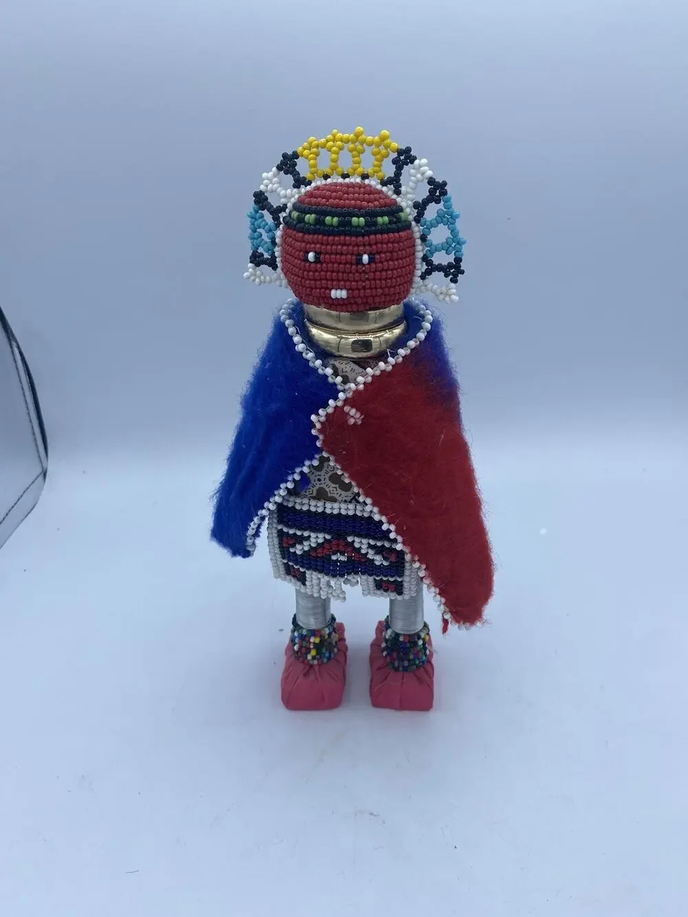 South African Ndebele Cloth Beaded Tribal Cultural Doll GUC